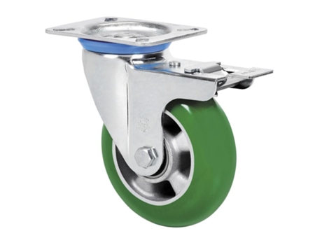 Rueda giratora placa freno 10zvfd200-auagb aluminio-poliur.verde bolas balona ALEX