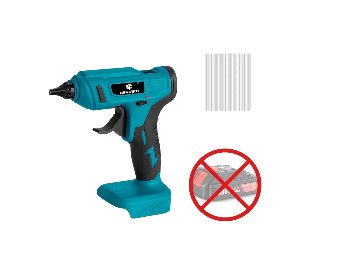 Pistola de pegamento caliente inalámbrica, 100 W de potencia, batería no incluida, UE