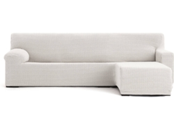 Funda de Chaise Longue Derecha para Brazo Corto EYSA Premium Jaz Tejido Multielástico (250-360 cm - Poliéster y Algodón - Crudo)