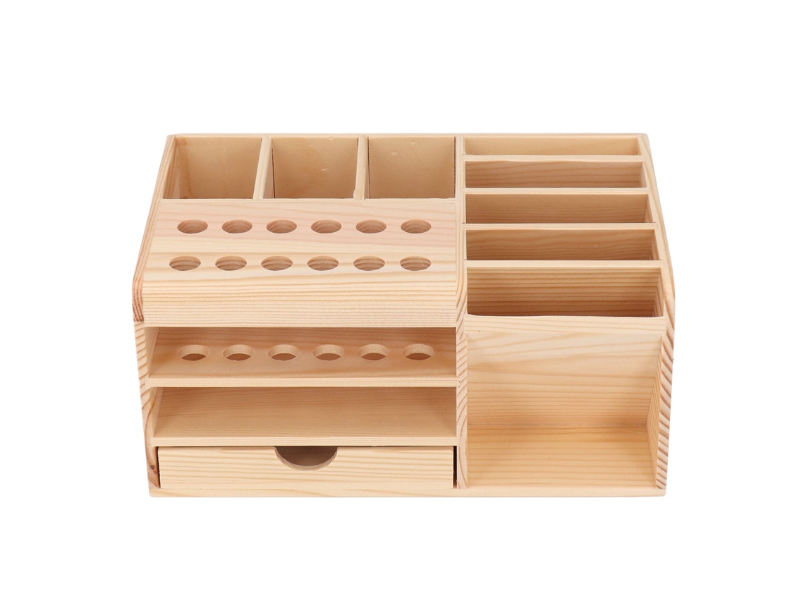 Organizador De Herramientas De Reparación De Madera Sintética Con Compartimentos Para Piezas Y Herramientas.