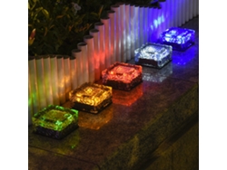 Lámpara solar de jardín LED 2026 con diseño de cubo de hielo, cristal de vidrio y resistente al agua, ideal para exteriores y decoración de caminos.
