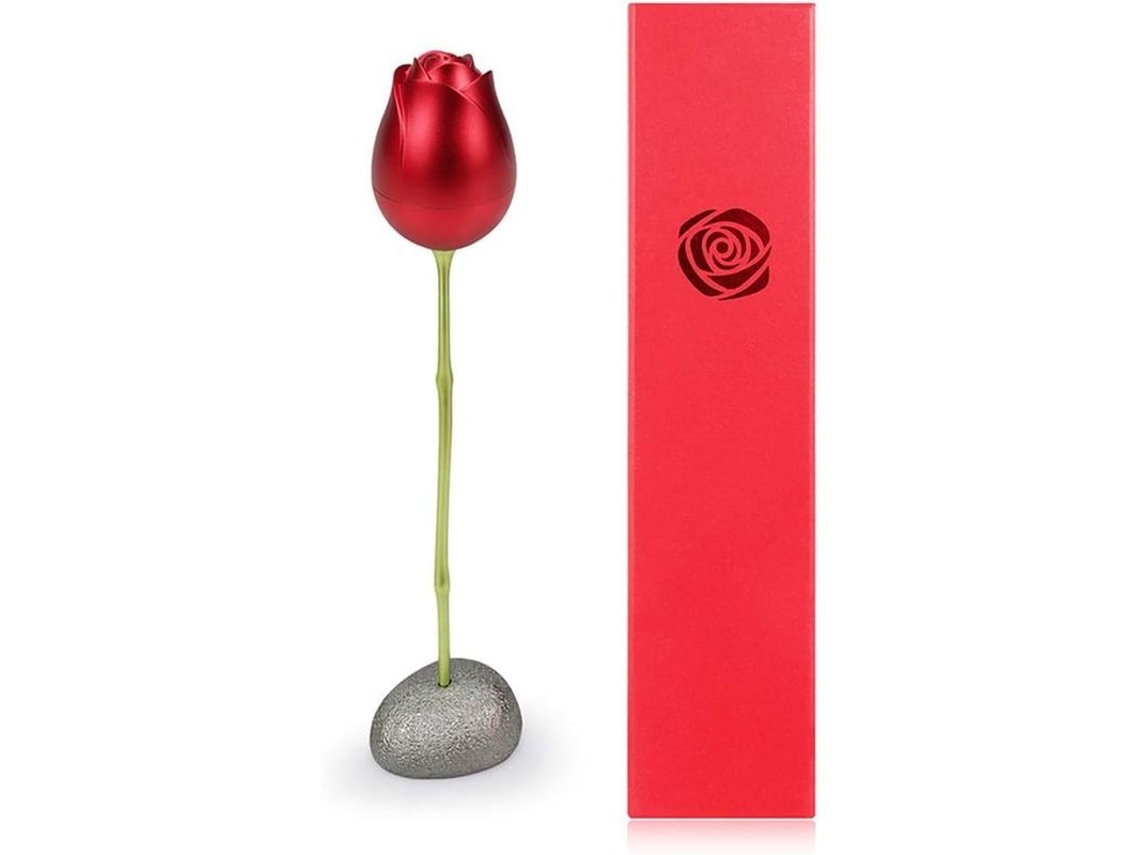 Caixa de anel rosa vermelha 2026 com porta-brincos para presente de joias em ocasiões especiais.