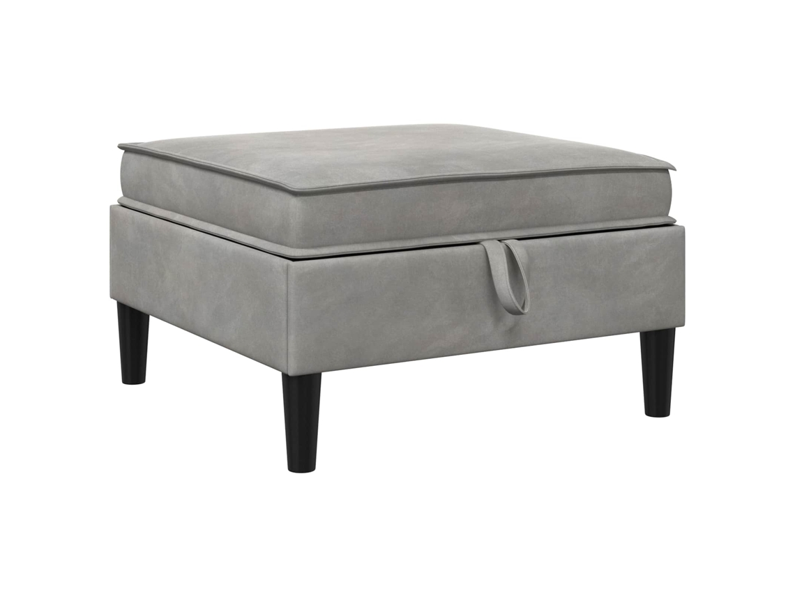 Taburete De Sofá Con Almacenamiento Gris Claro Terciopelo