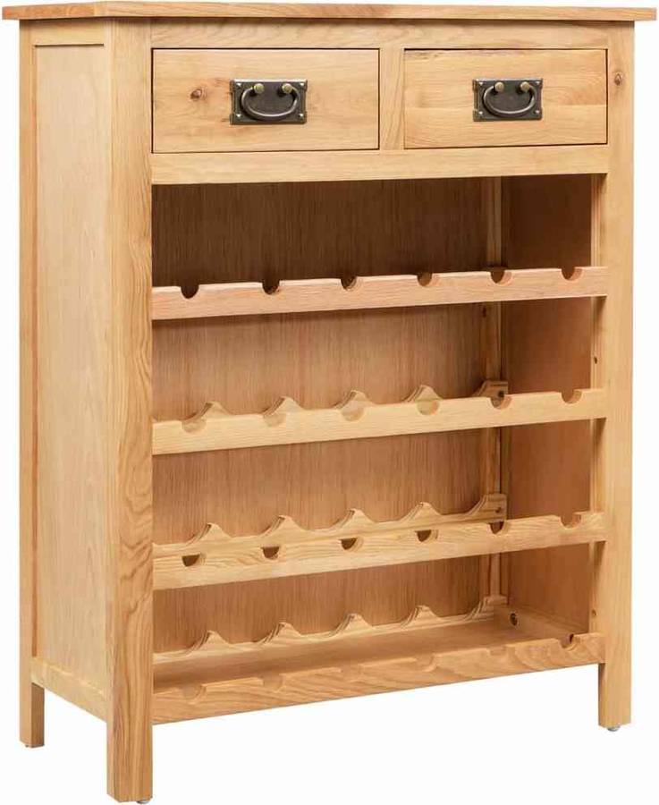 Vidaxl Roble Mueble botellero 72x32x90 madera estante vino cm armario para maciza