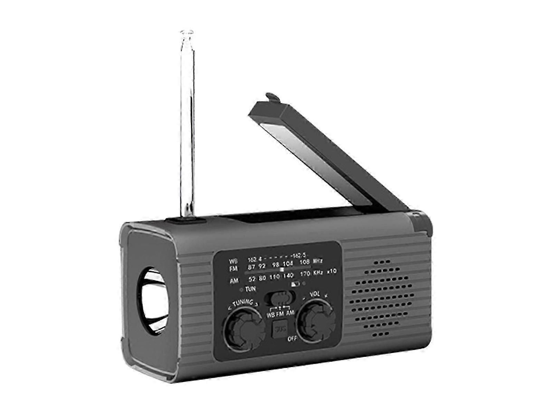 Radio de emergencia meteorológica GOKOCO de 2000 mAh, carga solar, manivela USB, radio AM/FM