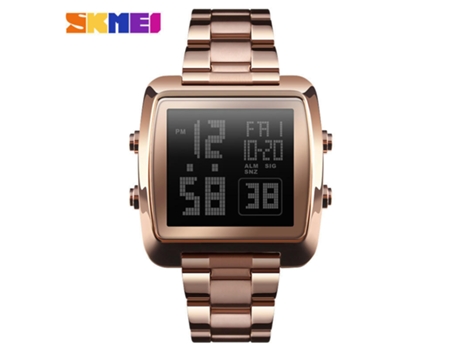 Relojes deportivos digitales para hombre, reloj cuadrado impermeable para deportes al aire libre con retroiluminación LED/alarma-oro rosa LUUCOZK
