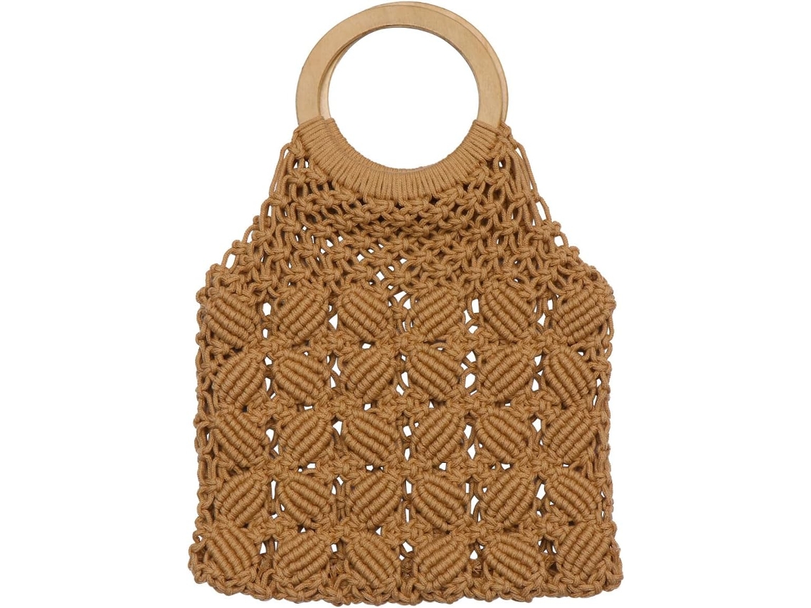 Bolso De Mano Ciieeo Para Mujer, Tejido De Cuerda De Algodón, Bolso De Playa Creativo Y Atractivo.