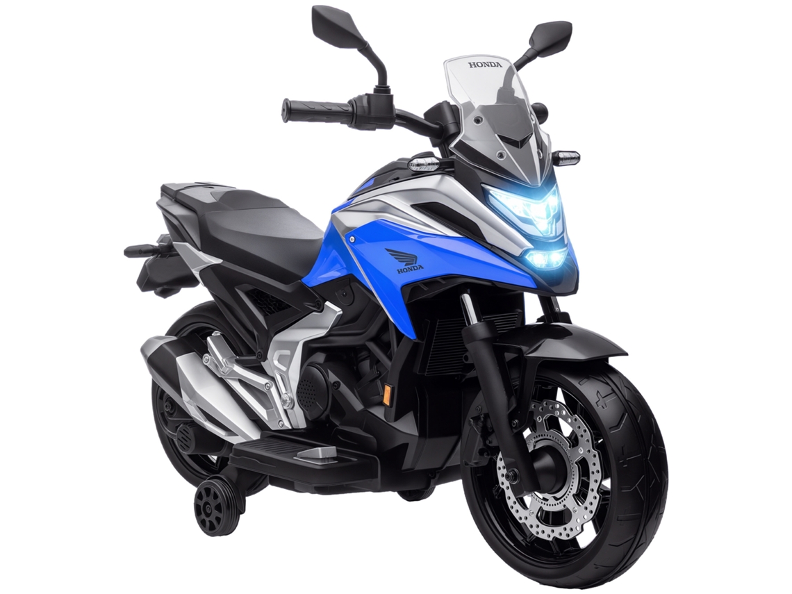 Moto Eléctrica Infantil 3-6 Años Luces Música Faro Honda Azul
