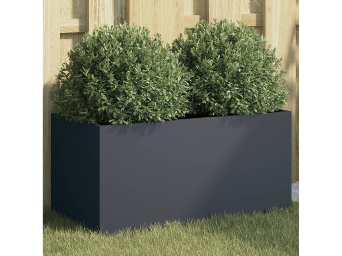 Jarrón/jardinera 62x30x29 cm Acero Antracita Dkd Home Decor
