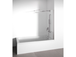 Mampara de Bañera, Panel Fijo, Cristal Templado de 6mm, Antical, Perfil Plata Brillante, Ancho 88,80 cm, Alto 145 cm, Bellobath