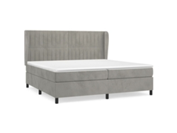 Maison Exclusive - Cama Box Spring Con Colchón Terciopelo Gris Claro 200x200 Cm