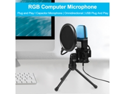 Micrófono USB para juegos (RGB de siete colores, aislamiento de vibraciones)