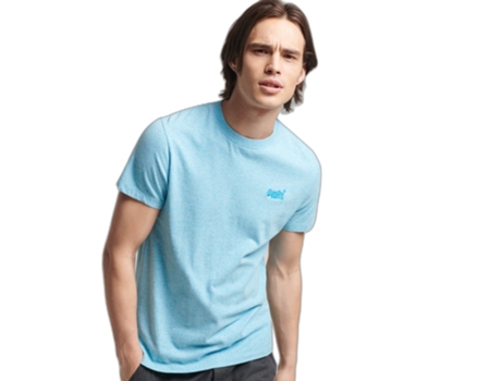 Camiseta para Hombre SUPERDRY (S - Algodón - Azul)