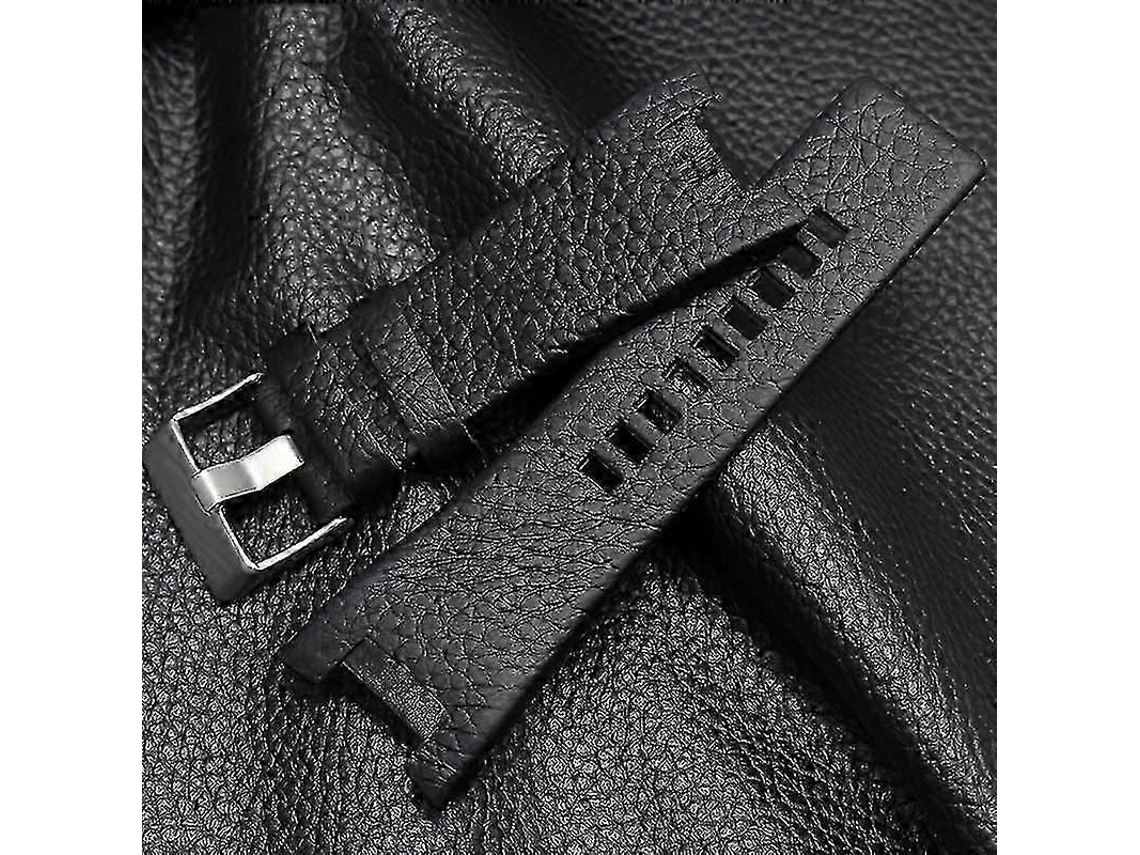 Correa De Cuero 32mm Para Reloj Diesel Dz1216 Dz4246 Dz4287 Con Hebilla De Acero Black-plain