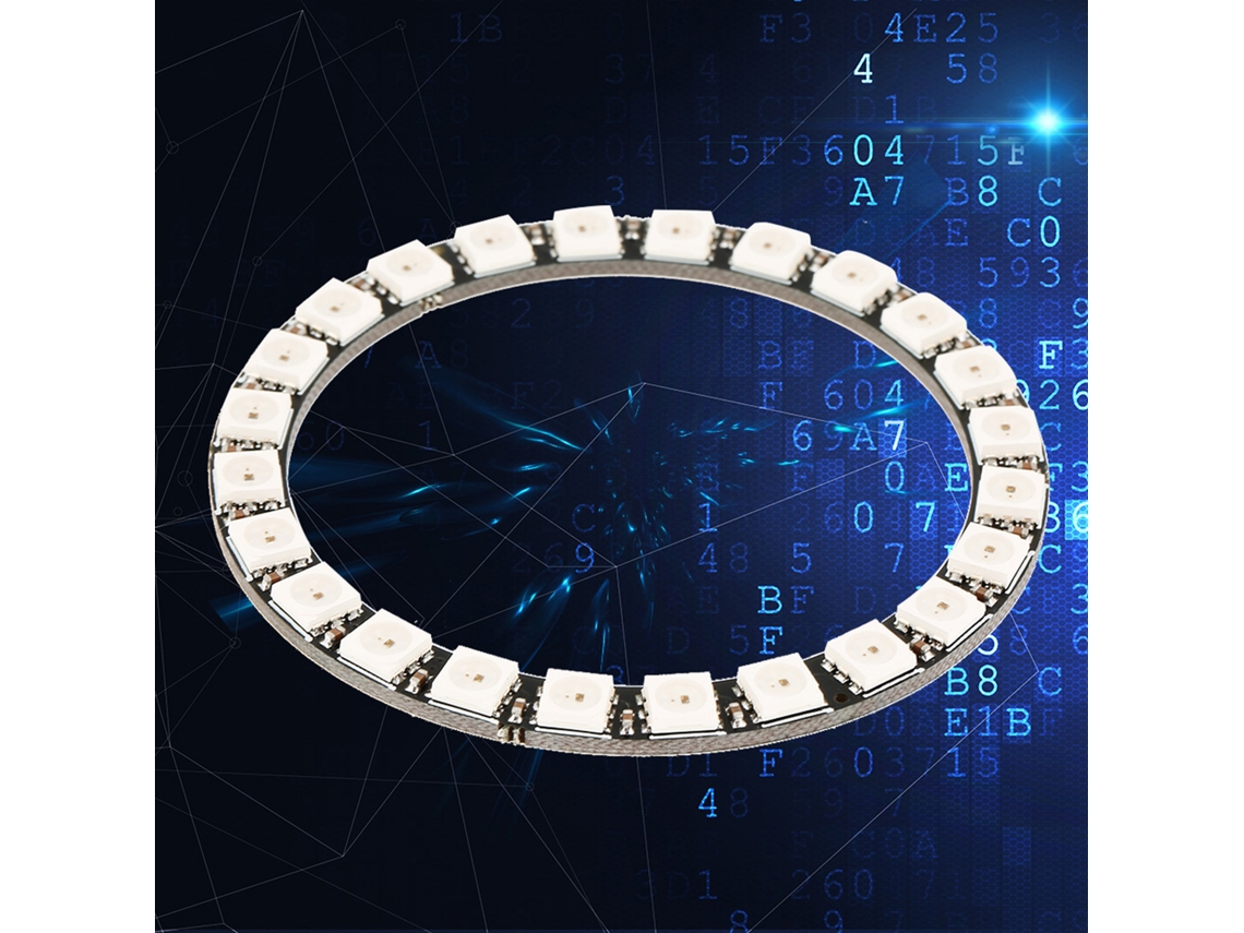 Anillo de luz LED RGB 2026as-5050 WS2812 de 24 bits con controlador integrado (1 unidad)