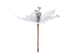 Ramos de flores navideñas artificiales (terciopelo blanco, 28 cm)