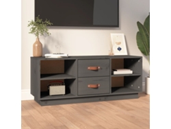 Mueble Tv 100 x 34 x 40 cm Madera de Pino Macizo Gris-Derivados