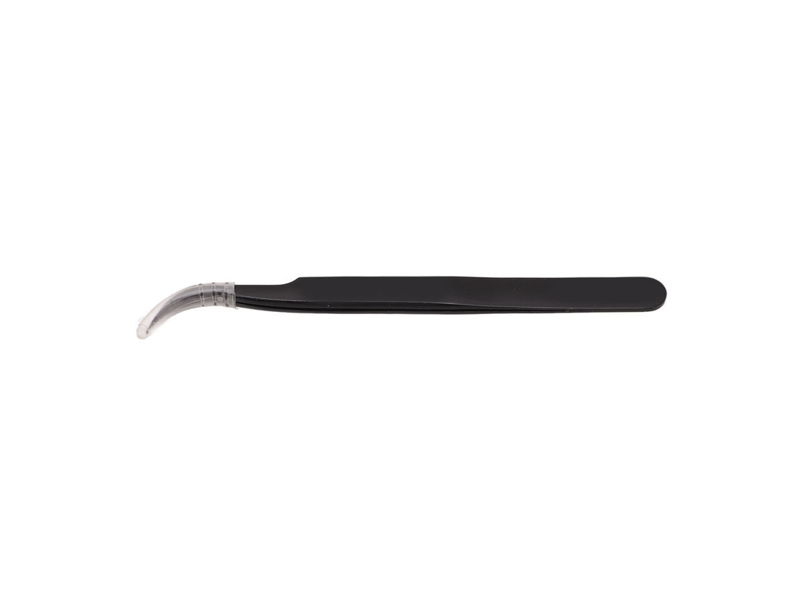 Pinzas De Aleación De Aluminio Negro Con Punta Curva Antimagnética Para Reparación Y Mantenimiento De Componentes Electrónicos.