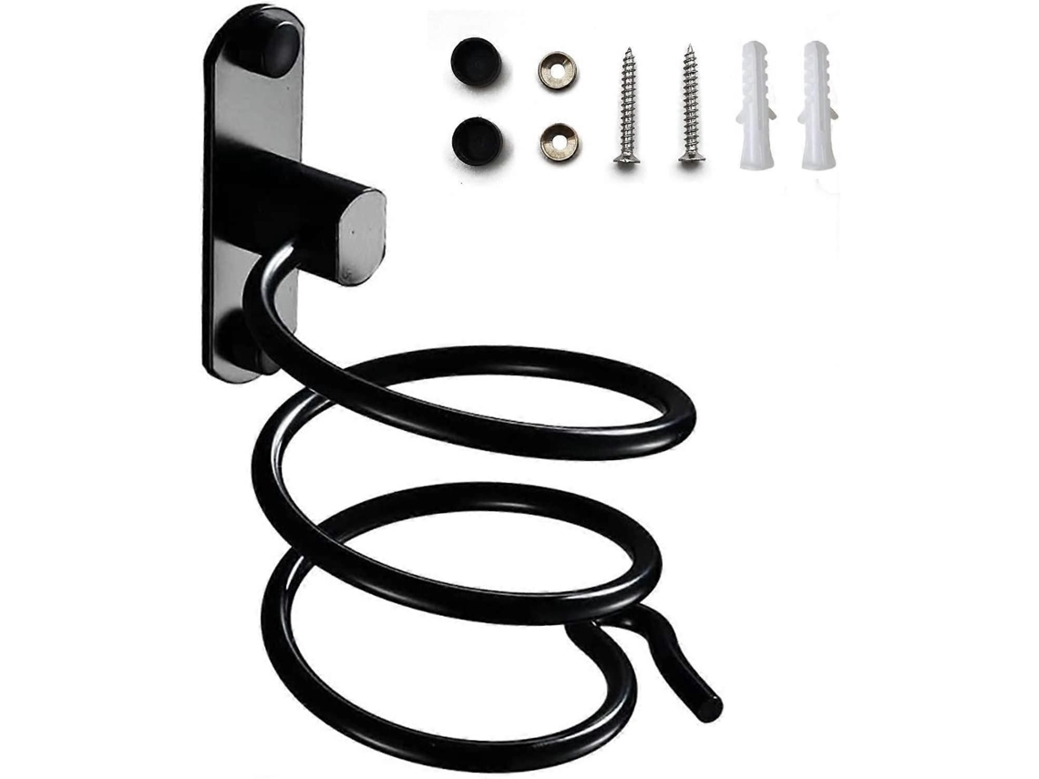 Soporte para secador de pelo, soporte de pared con enchufe. GOKOCO