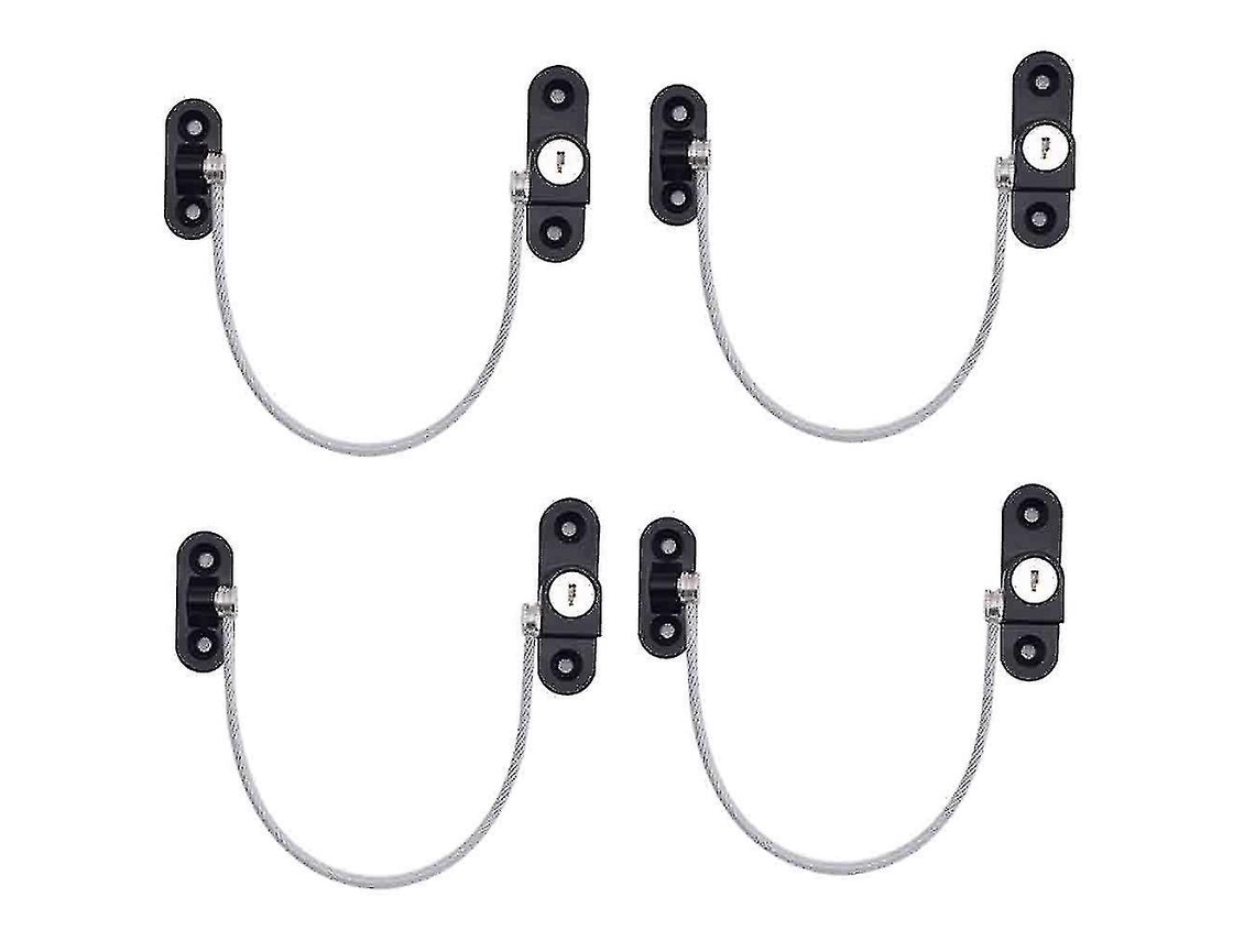 4 Cerrojos De Seguridad Para Ventanas Y Puertas Restrictor De Ventana Bebé Niño Instalación Fácil Material Resistente Negro