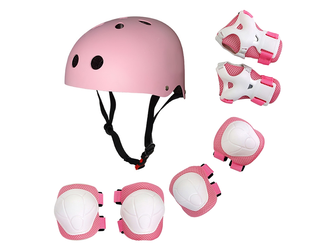Kklv-Equipo de protección infantil 7 en 1: Casco, rodilleras, códigos, muñequeras ajustables para patinete, monopatín, niños