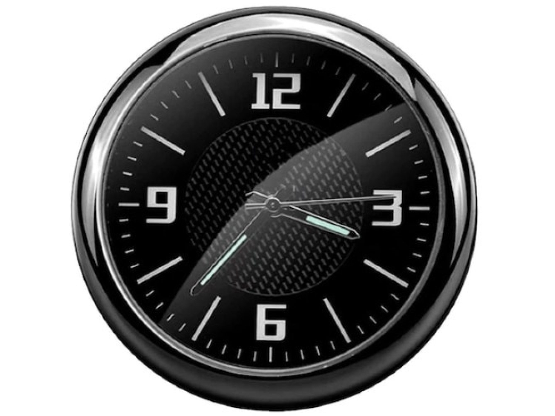 KOFIHETY Reloj para coche con pantalla luminosa, reloj para salpicadero, adhesivo automático con tres métodos de instalación, reloj metálico resistente a araña
