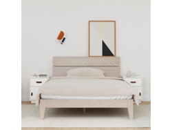 Mesitas de Noche LOVELY HOME Mesinha 2 Pcs 40X34X55 Cm Pinho Maciço Branco