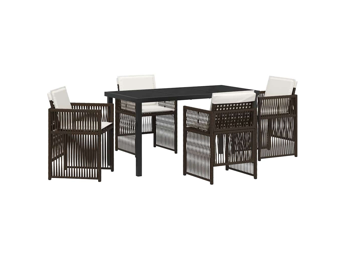 Conjunto de Jantar para Jardim 5 Pcs Castanho MAISON EXCLUSIVE