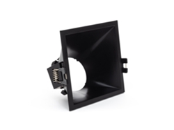 Marco cuadrado para downlight de 45º, bajo UGR, para lámpara LED GU10/GU5.3, corte 85 x 85 mm, negro, Ledkia