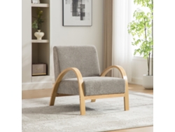 Sillón Lounge Escandinavo - Tapizado En Chenilla Suave Y Estructura De Madera Resistente Para Salón Y Dormitorio - Gris