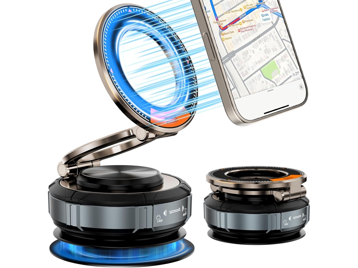 Soporte Magnético Para Teléfono De Coche Mag-safe [succión De Más De 48 Kg Y Imán De 1200 G] Ajustable 360° (negro)