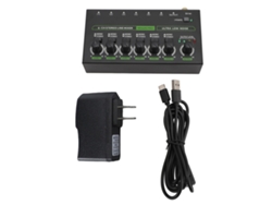Consola De Mezcla De Sonido De 6 Canales Con Luces Rgb, Control De Volumen Independiente Y Enchufe Estadounidense.