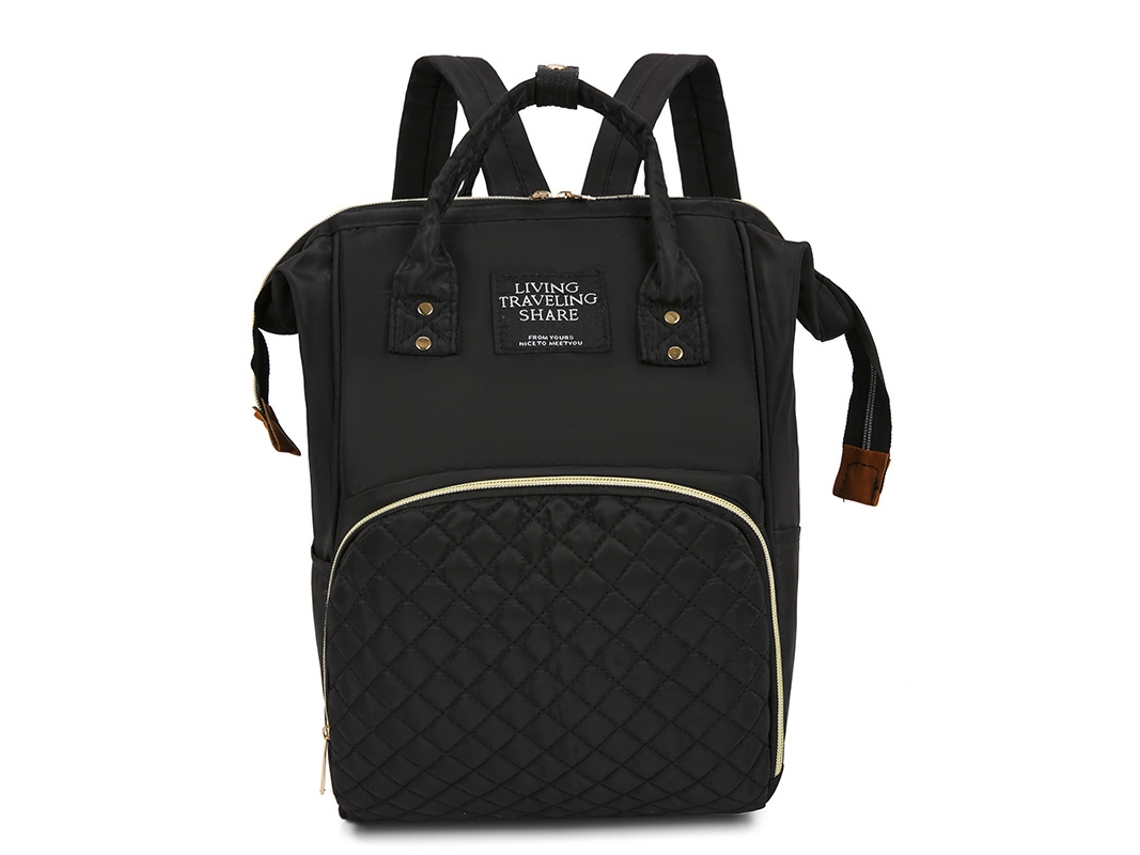 Mochila premamá CZHHMART, práctica para viajar, gran capacidad, negra.