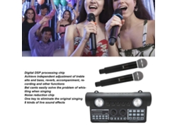 Equipo para podcast, sonido envolvente estéreo, interfaz todo en uno con luz RGB y micrófonos duales para transmisión en vivo, color negro