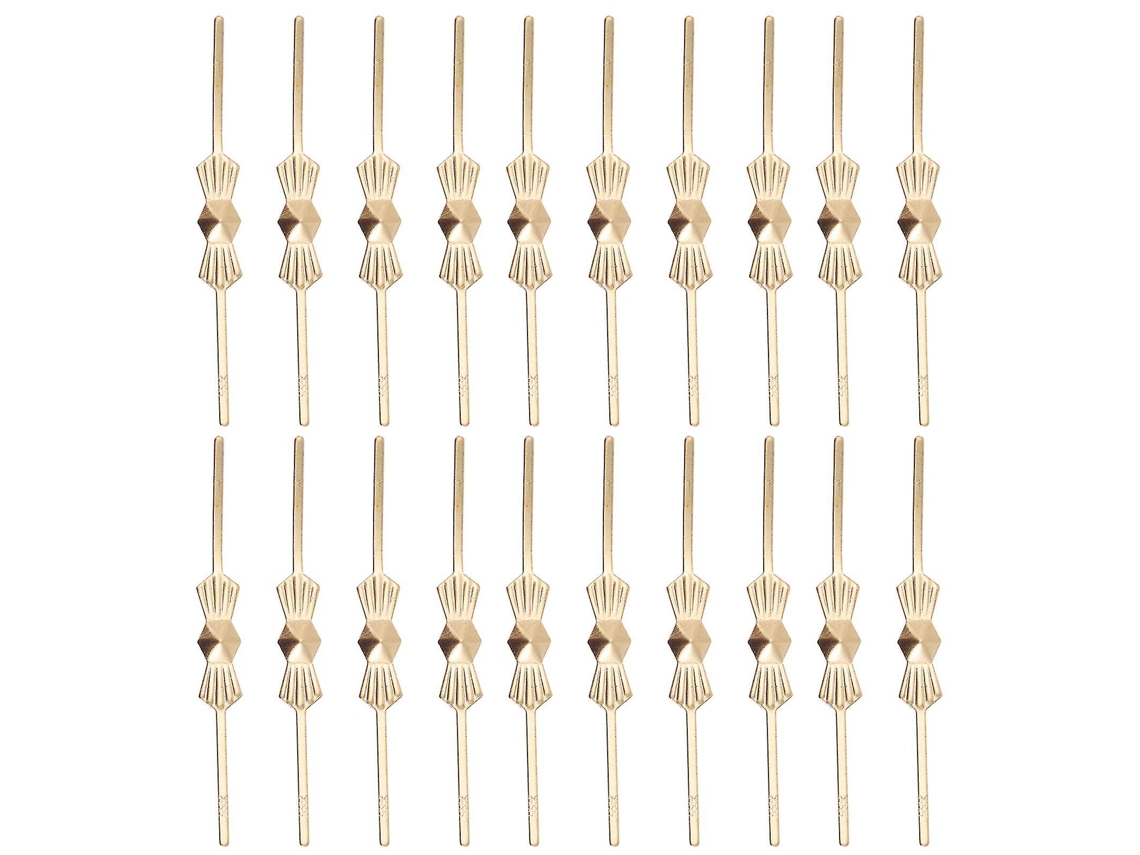 Omni-200 Piezas Broches De Cristal Para Lámparas De Techo Metal Duradero Clips Con Prismas Para Candelabros Y Proyectos 4,50x0,50x0,50cm Golden