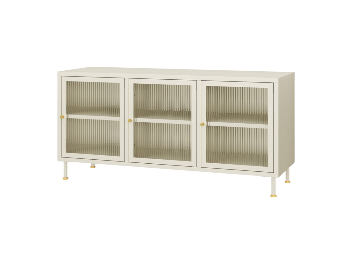 Mueble De Tv Lindau Con 3 Puertas 120x40x59cm - Blanco Crema en.casa