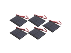 Panel Solar Mini 5 Piezas 0.65w 1.5v 60x80x3mm Con Cable 30cm Módulo Celda Solar