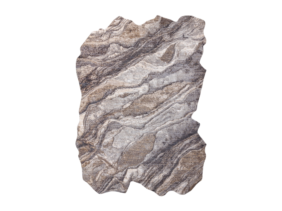 Alfombra Tine 75313B Roca, Piedra - Moderno, Forma Irregular Gris Oscuro / Gris Claro (195 x 290 cm)