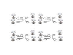 16 Piezas De Broches Reutilizables Para Jeans Con Diamantes De Imitación Blancos, Diseño De Tarjeta Ranurada