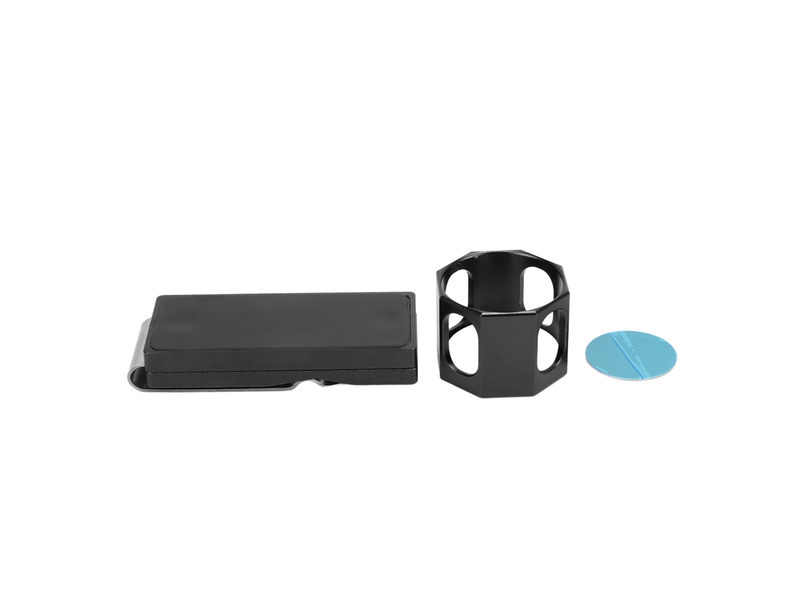 Soporte magnético para billar Kklv-Tiza, portátil, octogonal, redondo, para interiores, con clip de cinturón silencioso negro.