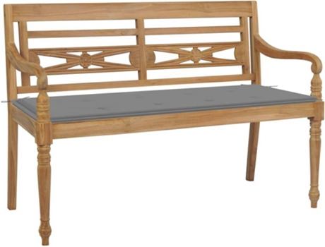 Banco de exterior VIDAXL Gris Teca (120x51.5x84 cm)
