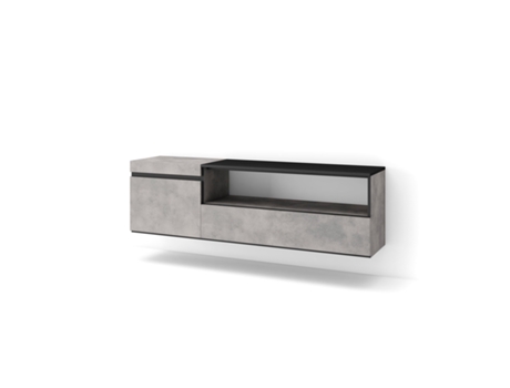 Mueble TV Televisión 150x45x35cm Para TV hasta 65 Colgado Suspendido Cemento