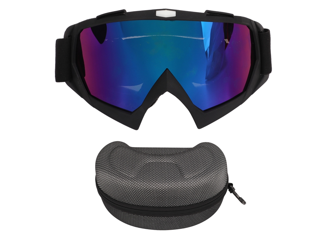 Gafas de esquí para exteriores, para ciclismo y motociclismo, resistentes al viento y al polvo, montura negra, lentes de colores.