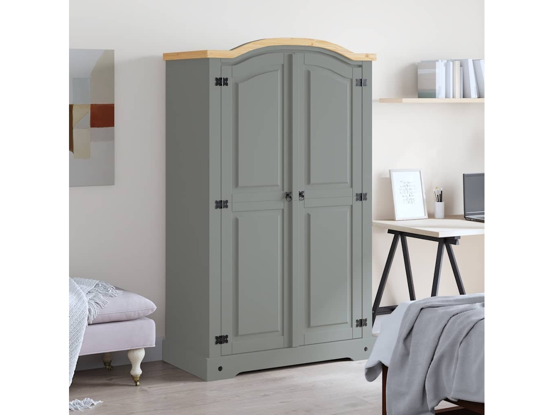 Armario Corona Range de pino mexicano con 2 puertas, gris, EXCLUSIVO DE LA CASA