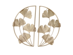 Decoración De Pared De Hierro Dorado Con Hoja De Ginkgo Para Sala De Estar, Oficina O Estudio.
