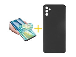Pack 1 X Película de Vidrio Templado Hidrogel + Funda ACCETEL para Samsung Galaxy A16 5G Silicona Liso Negro 