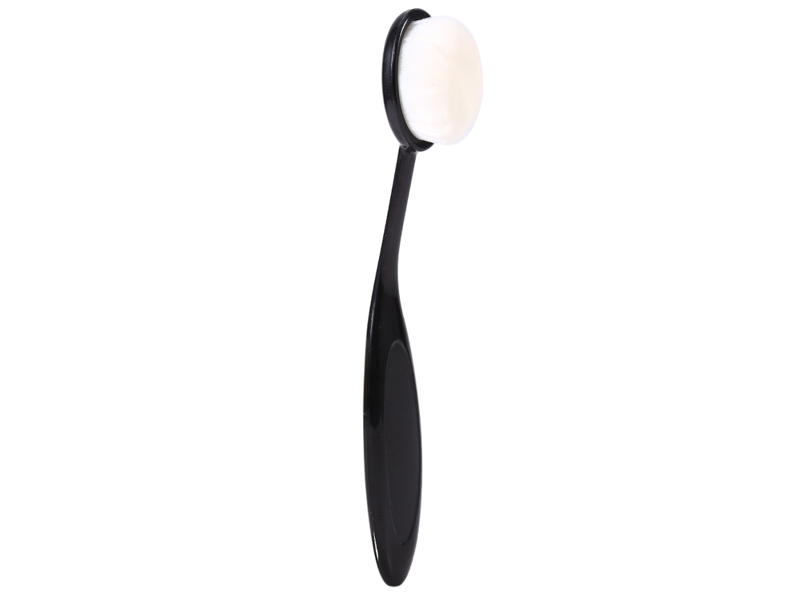 Brocha de maquillaje para polvos y base, diseño ovalado, color blanco