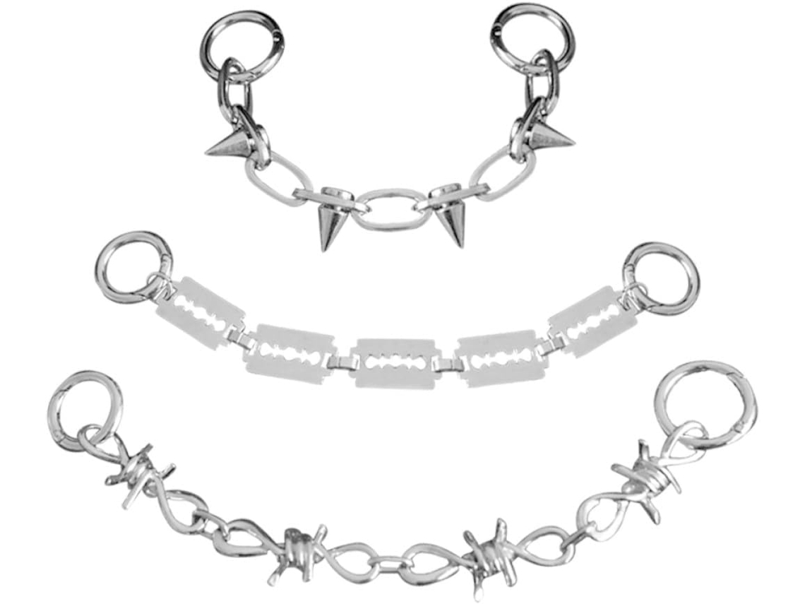 Colgantes De Metal Plateado Para Cordones De Zapatos Y Cadenas De Botas, Estilo Punk, Ligeros Y Fáciles De Usar.