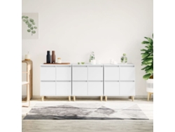 Pack 3 Uds Aparador | Mueble De Comedor | Buffetes Madera Contrachapada Blanco 60x35x70 Cm Wsd806409