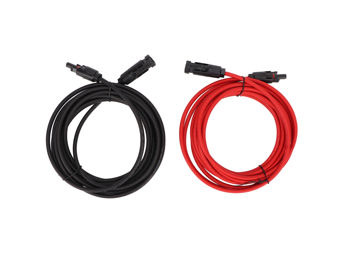 1 Par De Cables De Extensión Fotovoltaicos De 4 M Y 12 Awg Con Conector Para Sistemas Solares Fotovoltaicos.